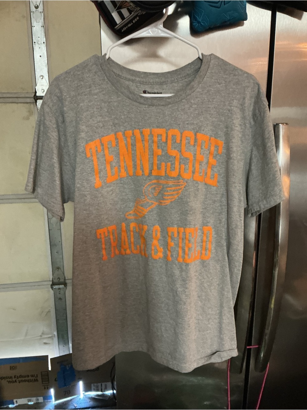Tennessee Track & Field Gray Tee with Orange Print Like New